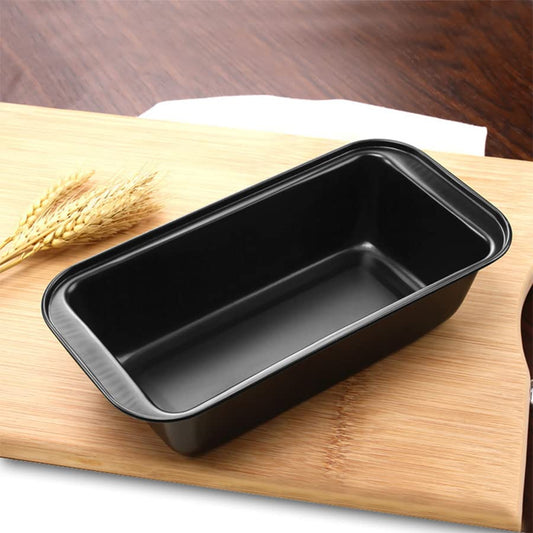 Rectangle Shape Cake Mould- Non-Stick Carbon Steel Bread Baking Mould Muffin Pan Cupcake Kitchen Bakeware(Black) (25CM)