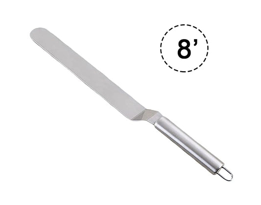 All Icing Knife 8 Inch Stainless Steel,Icing Spatula,Offset, Silver, Curved Large