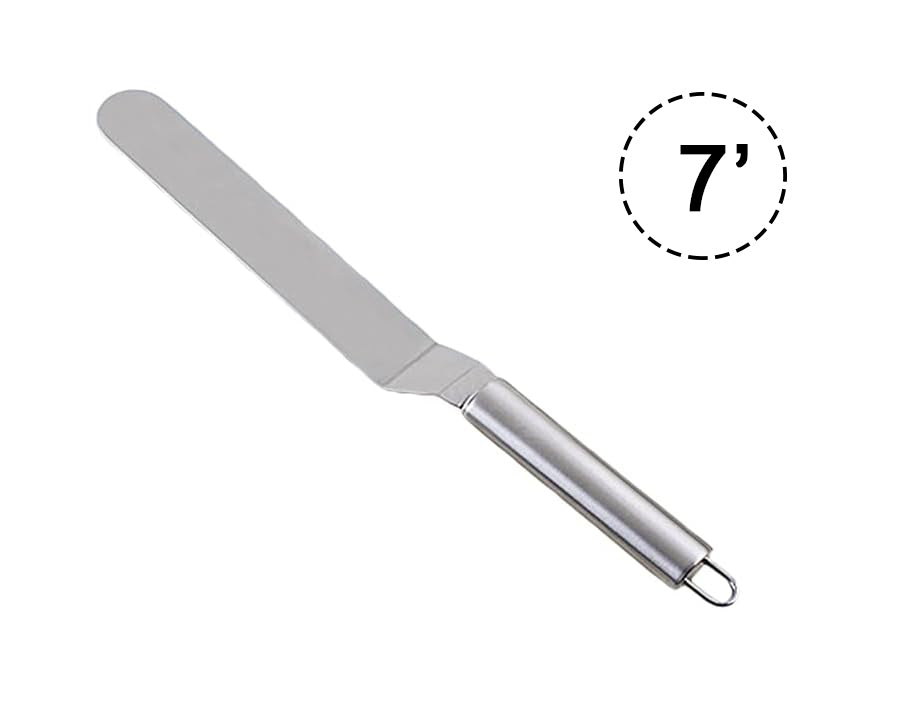 All Icing Knife 7 Inch Stainless Steel,Icing Spatula,Offset Spatula Offset Spatula fSilver, Curved Medium