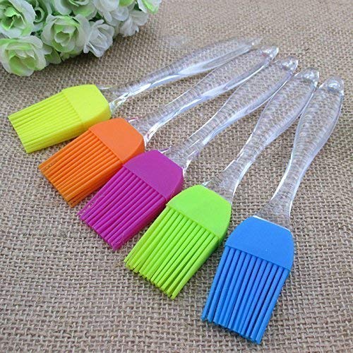 Silicon Oil Spreader Basting & Pastry Brushes for Grilling, Tandoor, Cooking, Baking, Glazing, BBQ Kitchen Basting Brush (Multicolour) - Set of 2