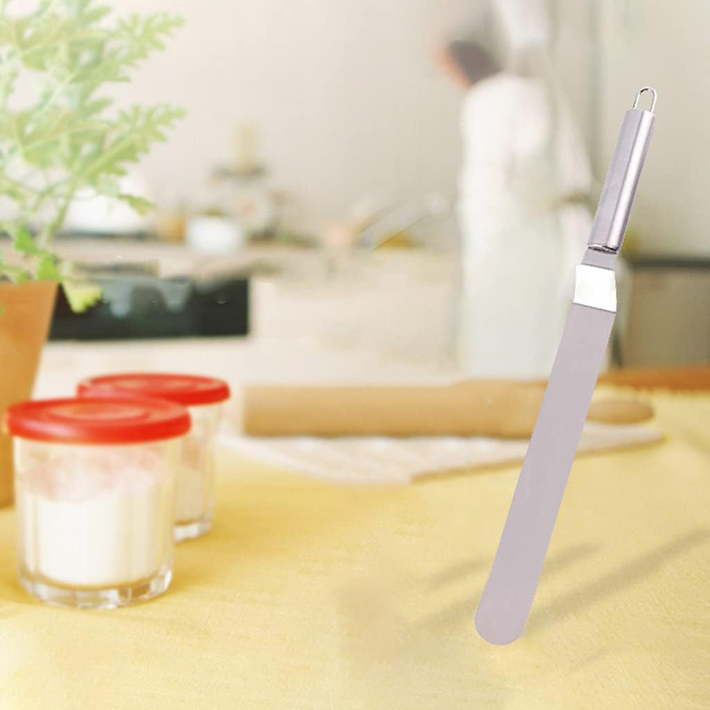 All Icing Knife 8 Inch Stainless Steel,Icing Spatula,Offset, Silver, Curved Large