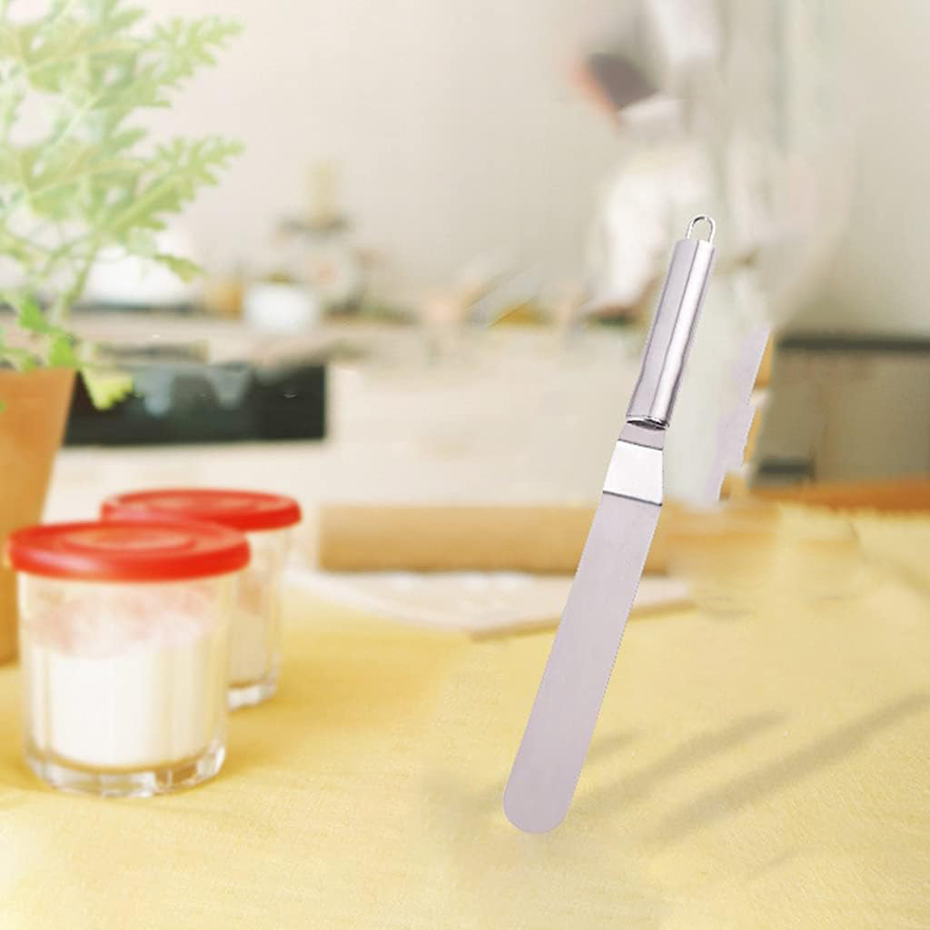 All Icing Knife 7 Inch Stainless Steel,Icing Spatula,Offset Spatula Offset Spatula fSilver, Curved Medium