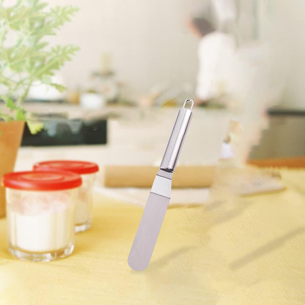 All Icing Knife 6 Inch Stainless Steel,Icing Spatula,Offset Spatula Silver, Curved Small