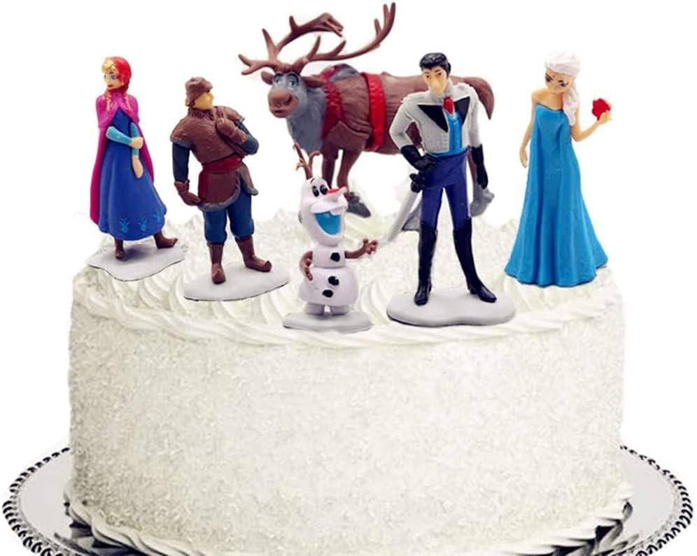 High Quality 6 Pcs Frozen Toys Friends Cake Decorating Frozen Theme Cake elsa anna Children Mini Toys Cupcake Decorating Toppers for Birthday Parties