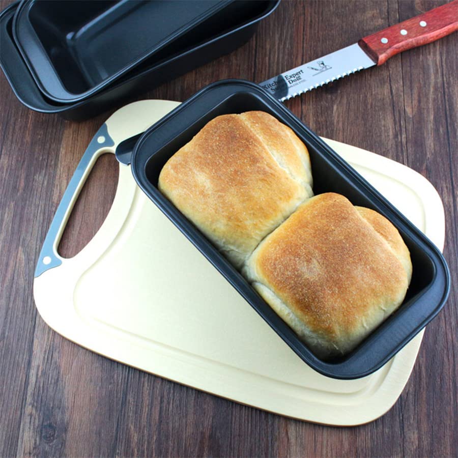 Rectangle Shape Cake Mould- Non-Stick Carbon Steel Bread Baking Mould Muffin Pan Cupcake Kitchen Bakeware(Black) (25CM)