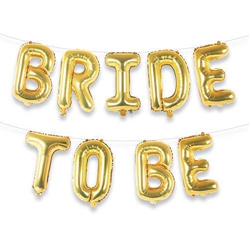 Bride to Be Decoration Set Bachelorette Party Decorations Bride to Be Foil Banner  9pc set (Gold)