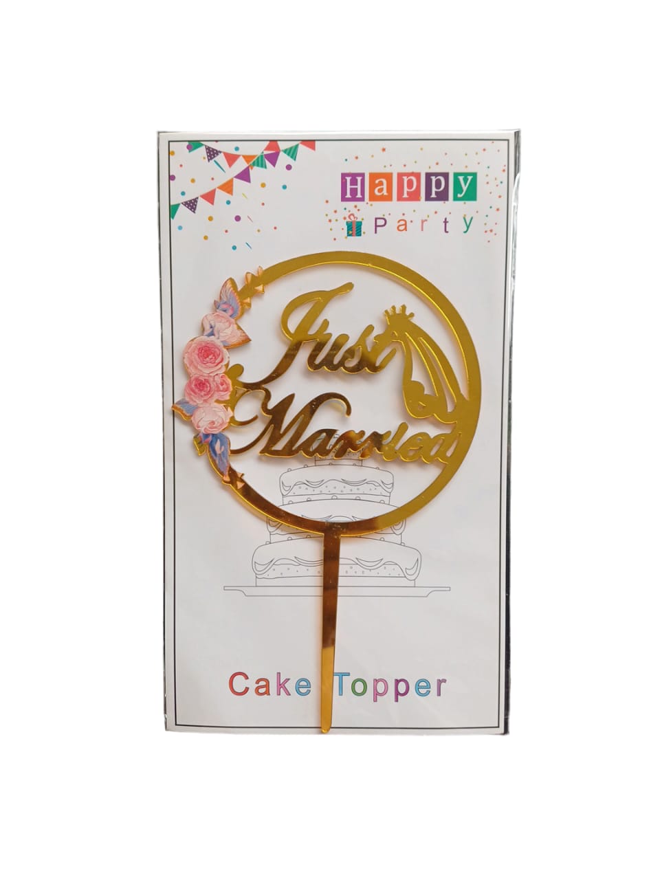 Just Married Baking Cake Topper 1 Pc