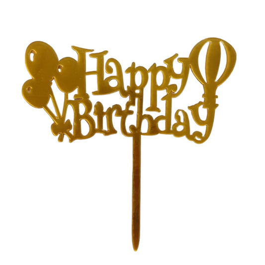 Happy Birthday Baking Cake Topper Gold Balloon 1pc