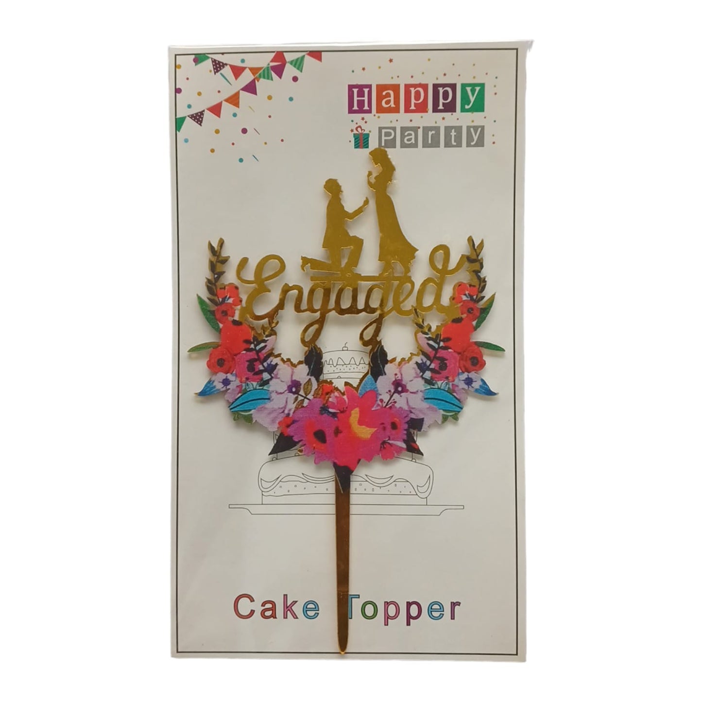 Engaged Cake Baking Topper 1 Pc