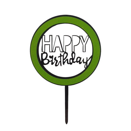 Happy Birthday Baking Cake Topper Round 1 Pc