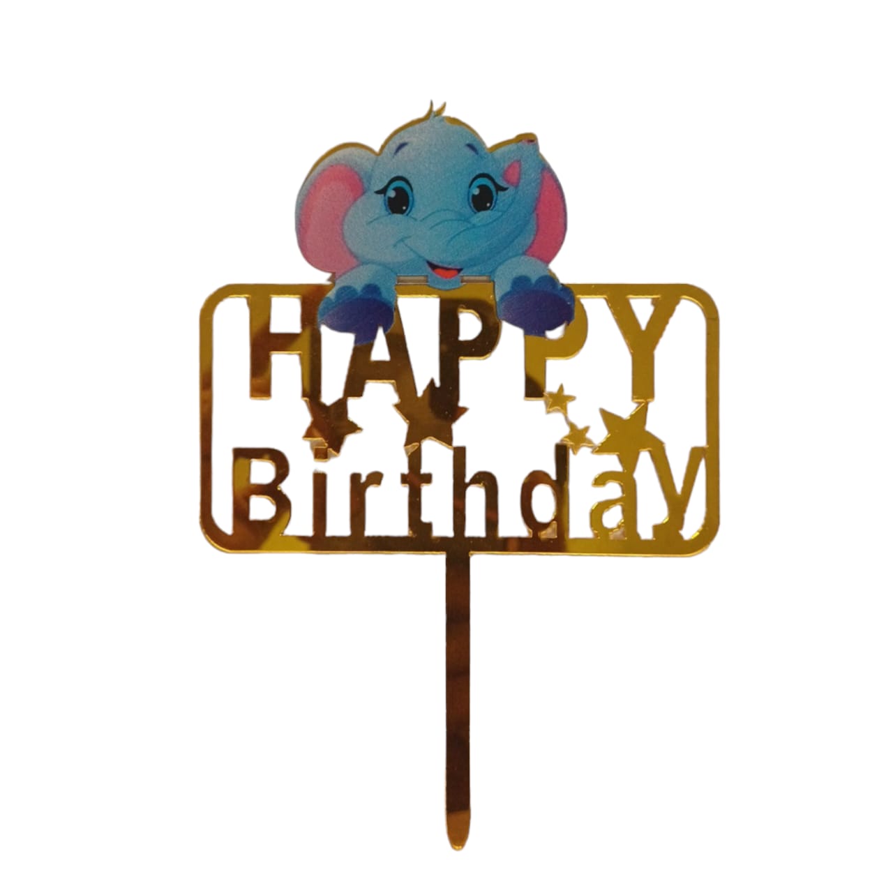 Happy Birthday Baking Cake Topper Elephant Design 1 Pc