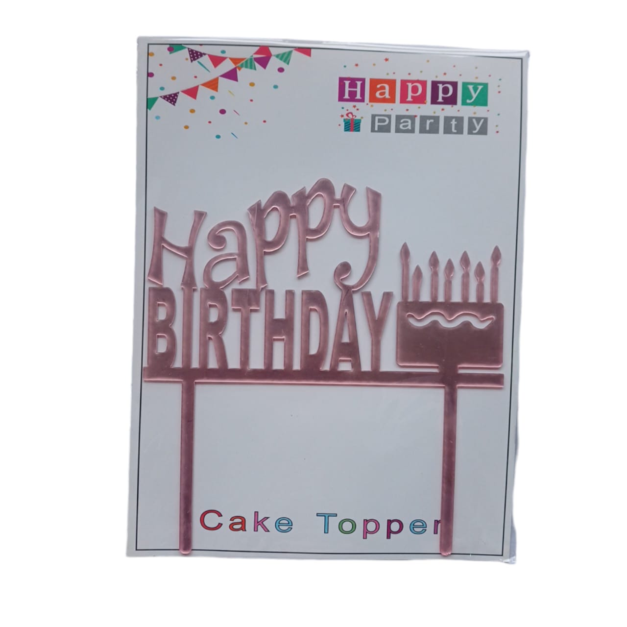 Happy Birthday Baking Cake Topper Silver Cake Design 1 Pc