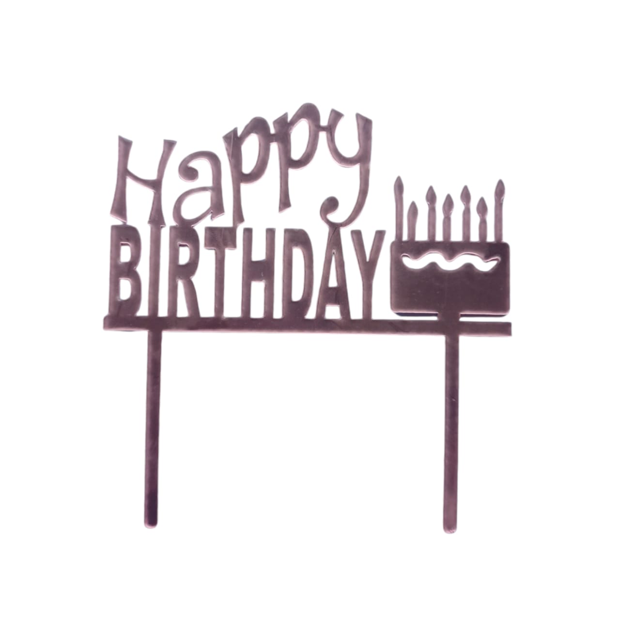 Happy Birthday Baking Cake Topper Silver Cake Design 1 Pc