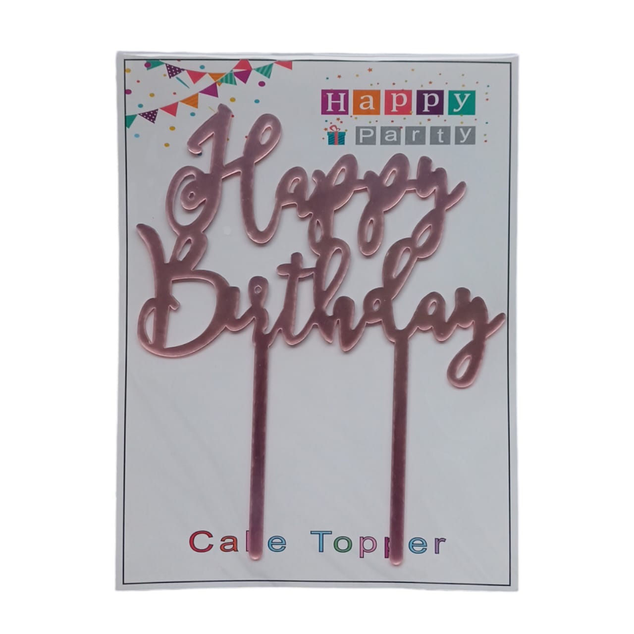 Happy Birthday Baking Cake Topper Silver 1 Pc