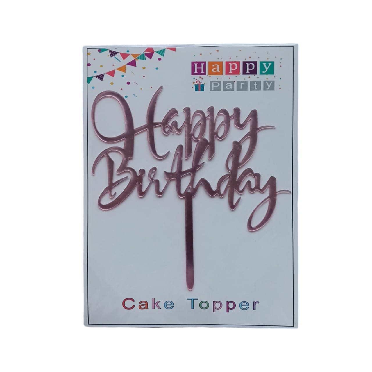 Happy Birthday Baking Cake Topper Silver 1 Pc