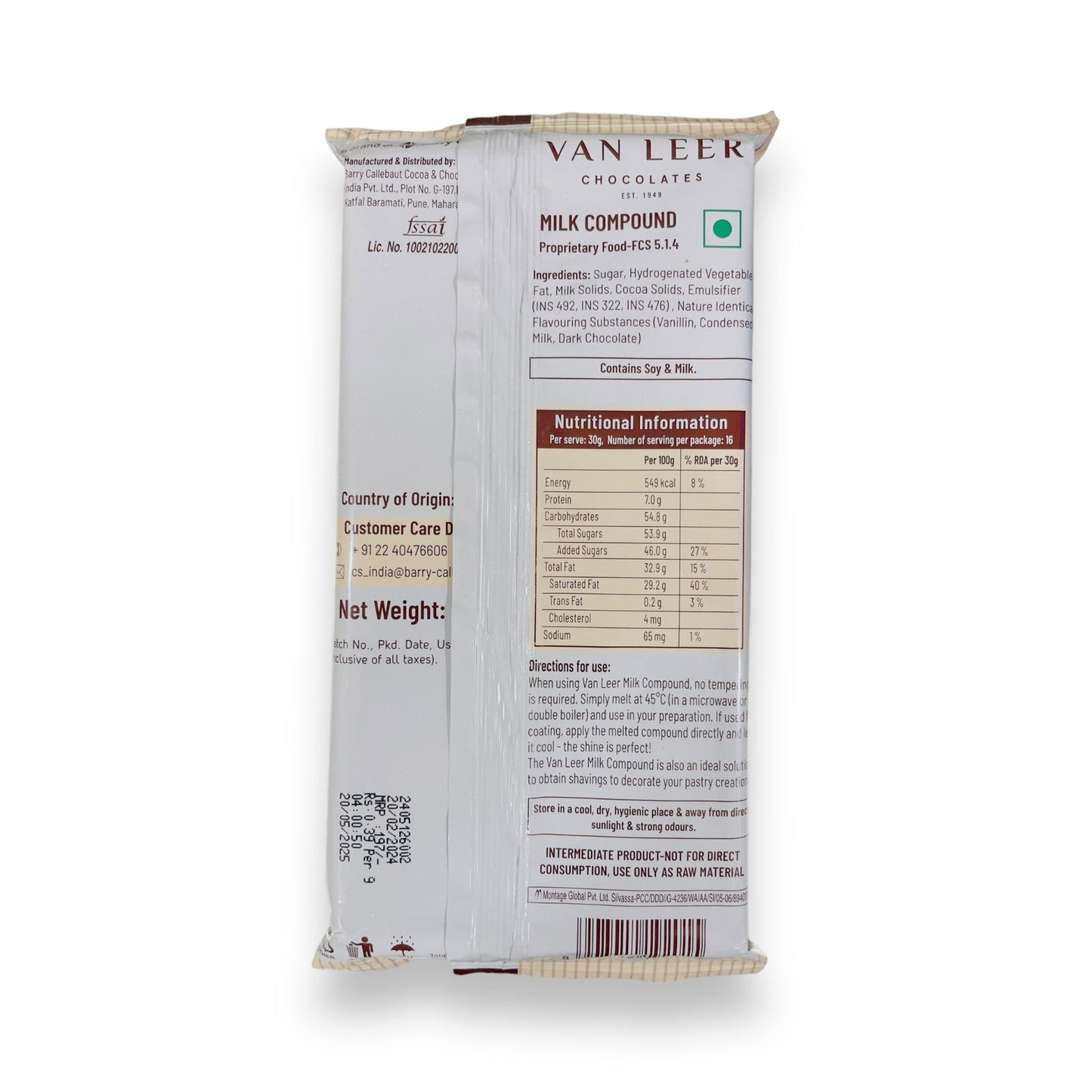 Vanleer Milk Compound Chocolate 500gm