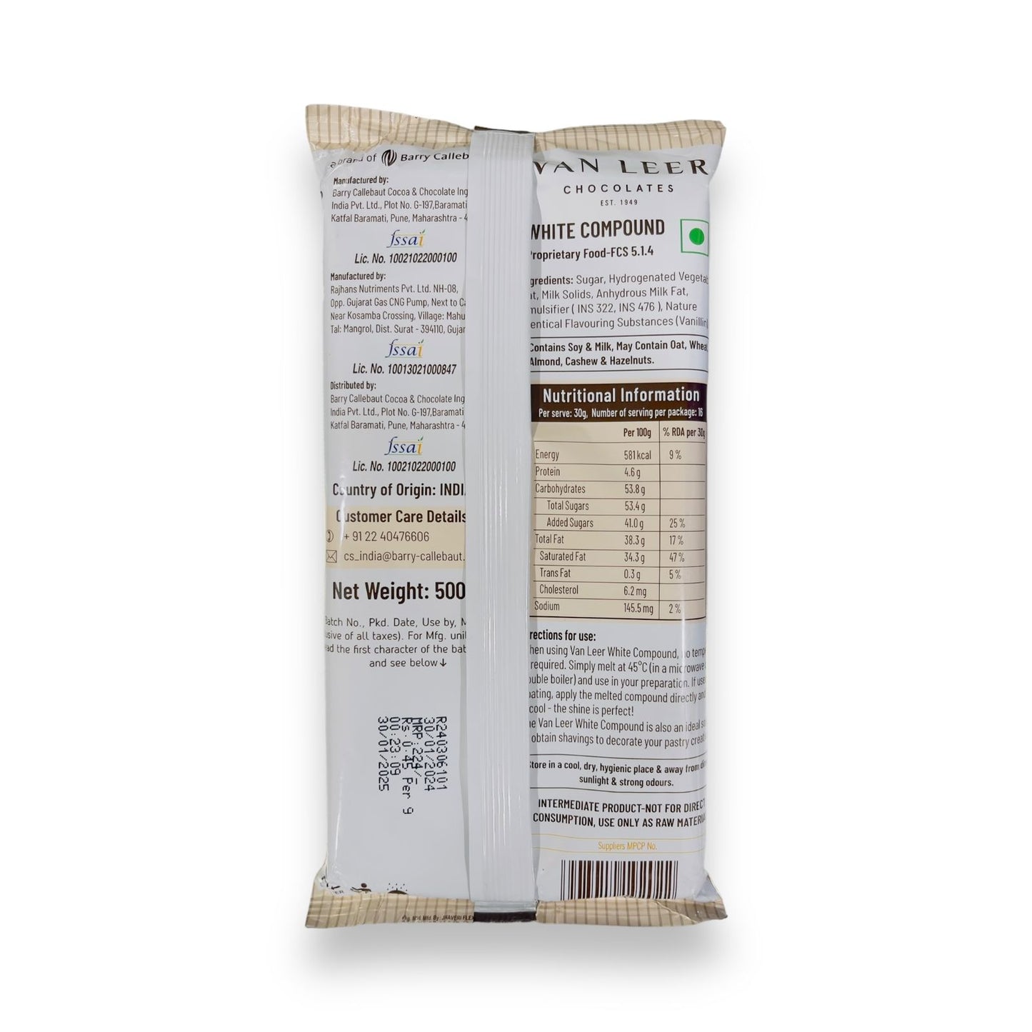 Vanleer White Compound Chocolate 500gm